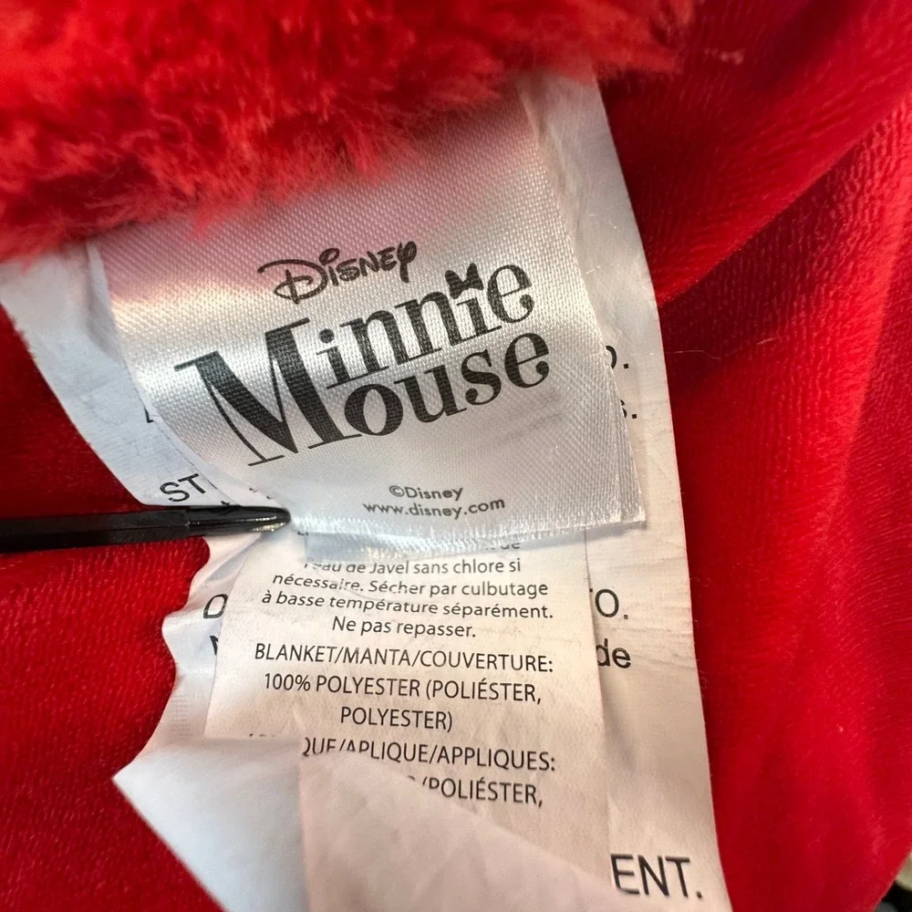 Disney Minnie Mouse Red Plush Hooded Wearable Blanket Robe with Pockets OEKO-TEX